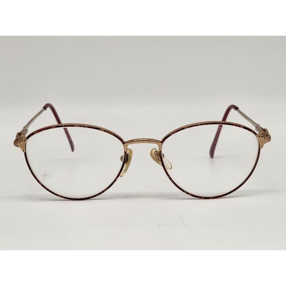 Vintage Givenchy Eyeglasses Gold Red Marble Wine Frames 52 19 135 main image 5